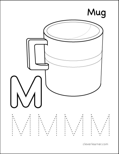 Letter M tracing worksheet for preschool