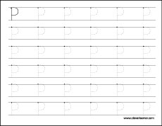 Letter P tracing practice sheet for children