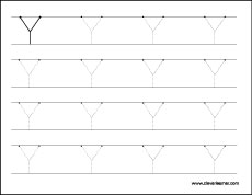 Upper case letter Y tracing sheets for children