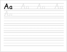 big A practice writing sheet