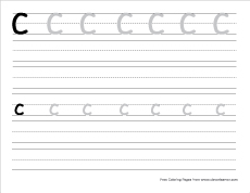 small c practice writing sheet