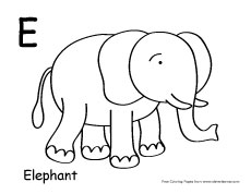 Letter e colouring sheets