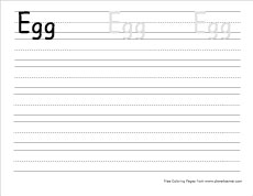 big e for egg practice writing sheet