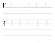 small f practice writing sheet