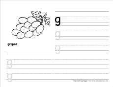 how to write small g prctice sheet