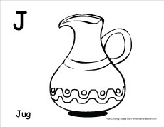 Letter j colouring sheets