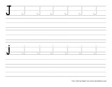 small j practice writing sheet