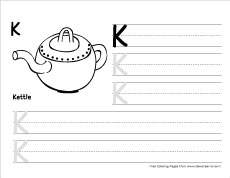 How to write big k writing sheet