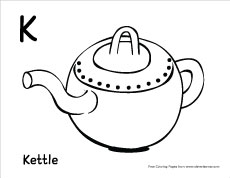 Letter k colouring sheets