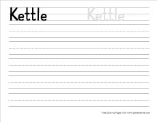 big k for kettle practice writing sheet