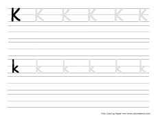 small k practice writing sheet