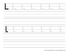 small l practice writing sheet