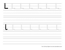 small l practice writing sheet