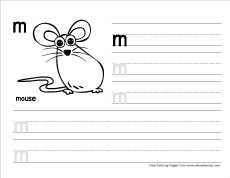 how to write small m prctice sheet