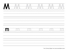 small m practice writing sheet