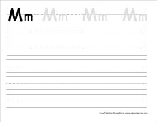 big m practice writing sheet