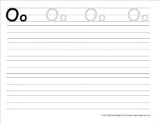 small o practice writing sheet