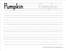 big p for pumpkin practice writing sheet