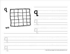 how to write small q prctice sheet