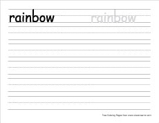 small r for rainbow practice writing sheet