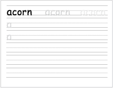 small A for ant practice writing sheet