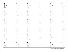Free small letter K tracing worksheets