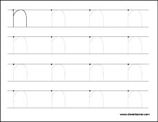 small letter n traching worksheets