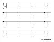 Lower case letter y tracing sheets for children