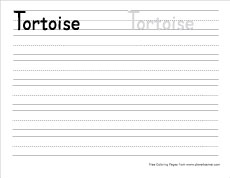 big t for tortoise practice writing sheet