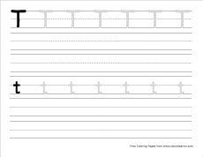 small t practice writing sheet