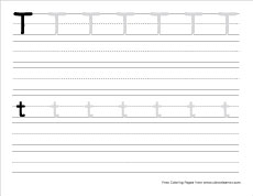 small t practice writing sheet