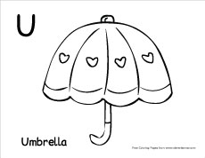 Letter u colouring sheets