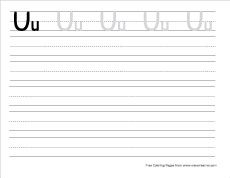 big u practice writing sheet