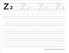big z practice writing sheet