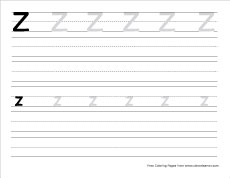 small z practice writing sheet