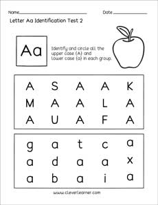 Letter identification worksheets for kids