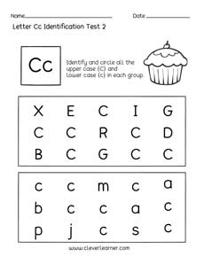 Letter identification worksheets for kids