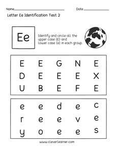 Letter identification worksheets for kids