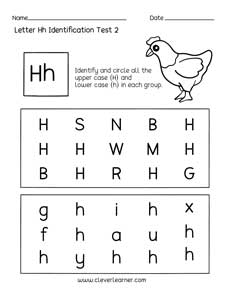 Letter identification worksheets for kids