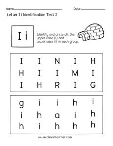 Letter identification worksheets for kids