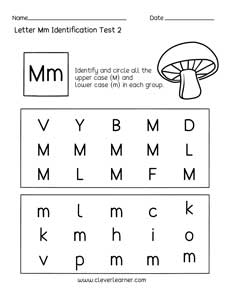 Letter identification worksheets for kids