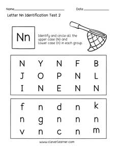 Letter identification worksheets for kids