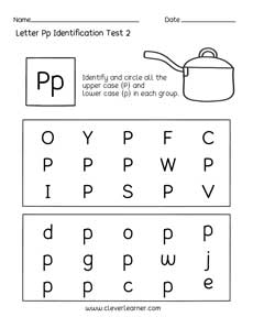 Letter identification worksheets for kids