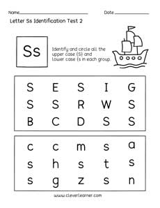 Letter identification worksheets for kids