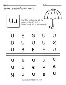 Letter identification worksheets for kids