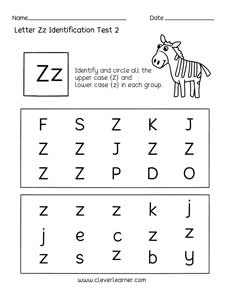 Letter identification worksheets for kids