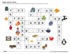 Crossword sound puzzle worksheet