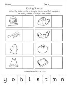free printables on ending sounds for homeschools