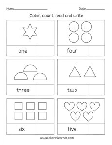 free childrens count and write worksheet