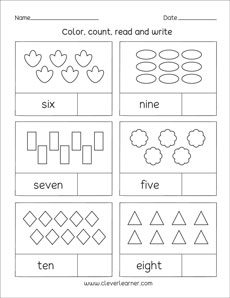 count and write the numbers